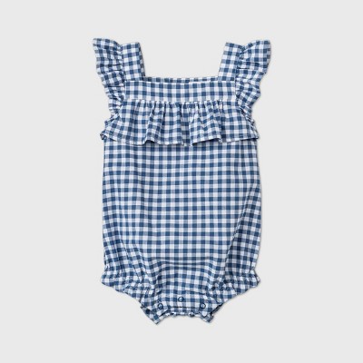 baby girl gingham romper