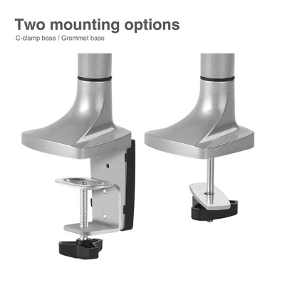 Silver Aluminum Adjustable Desk-Mount Monitor Arm