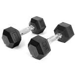 TRX Hex Rubber 30 Pound Dumbbell Equipment Weight Set for Full Body Strength Training Home Gym Workouts with Contoured Ergonomic Handles, (1 Pair)