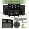 TIRAMISUBEST Farmhouse 4-in-1 Hall Tree with Barn Doors - Black Entryway Organizer with Storage - 4 of 4