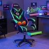 Hoffree Upholstered Massage Gaming Chair Ergonomic Office PC Chair with Bluetooth Speaker & RGB Light - 2 of 4