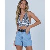 Imily Bela Classic High Waisted Raw Hem Jean Shorts Straight Leg Denim Shorts Summer Hot Pants - 3 of 4