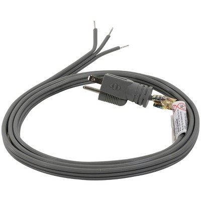 Certified Appliance 15-Amp Gray Straight Plug Power Cord, 6ft