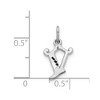 Black Bow Jewelry 14k White Gold, Isabelle Collection, Mini Letter V Initial Charm - 4 of 4
