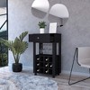 Vynxaria 37-Inch Bar Serving Carts, Black Wengue Finish, Twelve Wine Cubbies - 2 of 4