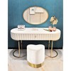 Meridian Furniture,Heart Velvet Ottoman/Stool - 2 of 4
