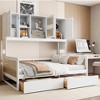 TIRAMISUBEST Twin/Full Size Daybed With 2 Storage Drawers and All-in-One Cabinet, Wooden Daybed Frame Sofa Bed with Storage Shelves and Slats Support - 2 of 4