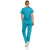Hey Collection Women Scrubs Set 4-Way Stretch Mock Neck Top with Straight Leg Scrub Pants with Four Pockets - 2 of 4