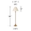 360 Lighting Dyna 58" Antique Brass French Pleated Shade Floor Lamp - 4 of 4