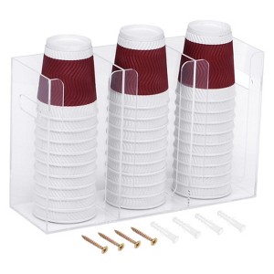 Unique Bargains Wall Mount Disposable Coffee Cup Dispenser with Handles 1 Set - 1 of 4