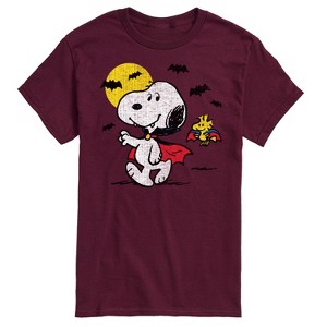 Men's - Peanuts - Vampire Snoopy Woodstock Short Sleeve Graphic T-Shirt - 1 of 4