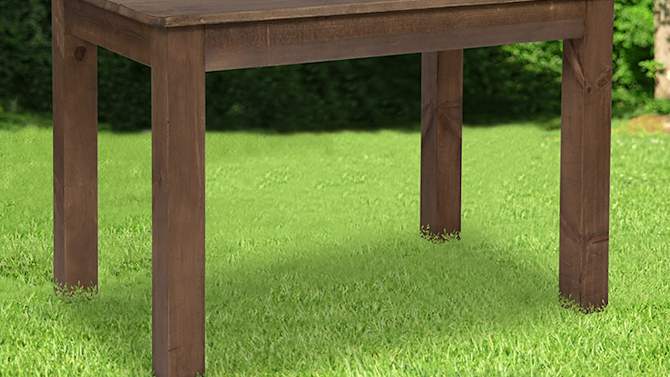 Emma and Oliver 46" x 30" Rectangular Antique Rustic Solid Pine Farm Dining Table, 2 of 12, play video