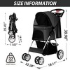 Itopfox 4 Wheels Pet Stroller for Small Medium Dogs Cats 10-33 lbs, Foldable Dog and Cat Stroller with Cup Holder & Storage Basket & Breathable Mesh - 3 of 4