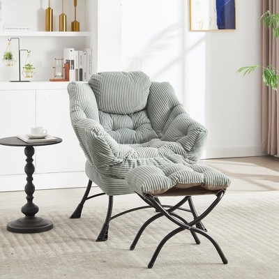 ACEPANO Modern Accent Armchair with Armrests and a Side Pocket-Light Green