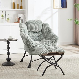ACEPANO Modern Accent Armchair with Armrests and a Side Pocket-Light Green - 1 of 4