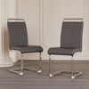 2-Pack Modern High-Back Dining Chairs with C-Shaped Metal Legs - 3 of 4