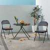 SEVOBAL Folding Chair 2 Pack Leather Padded Folding Chairs Metal Chairs Easy Store, Outdoor Indoor for Home Office Party, Beige, 18"*18"*30.7" - 2 of 4