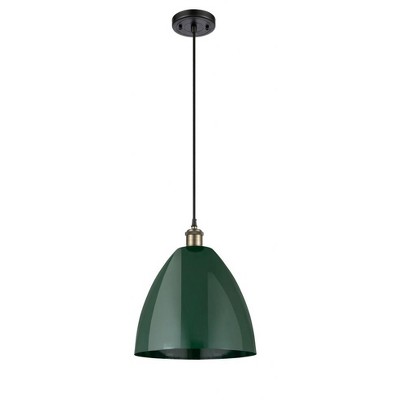 Plymouth Dome - 1 Light Cord Hung Mini Pendant In Industrial Style-14.75 Inches Tall and 12 Inches Wide