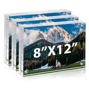 BP4U Acrylic Double-Sided Magnetic Picture Frame, Clear Frameless Freestanding Photo Frame for Home or Office Tabletop Display - 1 of 4