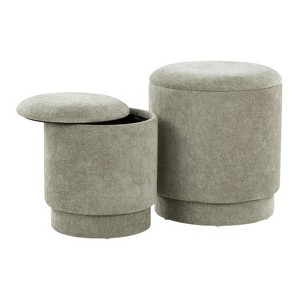 Sapphtopaz Modern Nesting Ottoman with Storage Upholstered Versatile Storage Ottoman Vanity Stool for Living Room,Bedroom - 1 of 4