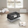 Stainless Steel Cat Litter Box with Lid, High Sided Tray with Scoop & Anti-Slip Mat, Easy Clean - 4 of 4