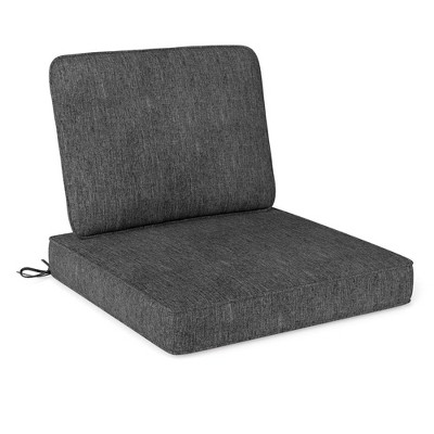 Costway 2/4/6-Pack 24" x 24" Deep Seat Cushion & Back Pillow with Removable Covers Outdoor Brown/Navy/Gray/Black
