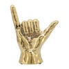 Decorative Stoneware Ceramic Hand Sculpture with Shaka Gesture Silhouette Contemporary Abstract Accent Art Figurine Modern Handcrafted Display Object - 2 of 4