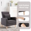 Faux-Shearling Accent Chair with Pillow, Modern Comfy Armchair with Ergonomic Backrest and Padded Armrests - 3 of 4