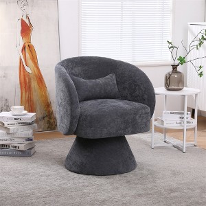 Swivel Accent Chair Armchair, Round Barrel Chair in Fabric for Living Room Bedroom - 1 of 4