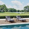 Outdoor Chaise Lounge Chairs Set of 2, All-Weather Rattan Patio Loungers with 5-Position Adjustable Backrest and Removable Cushions - 3 of 4