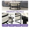 Round Lift Top Coffee Table with Storage and Hidden Compartment Wood Farmhouse Center Table For Living Room - 3 of 4
