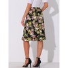 INSPIRE CHIC Women's Floral Ruffle Elastic High Waist Button Flowy Split Skirt - 4 of 4
