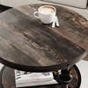 Acekool 3-Tier Round End Table with Metal Frame, Rustic Bedside Table for Living Room & Bedroom, Industrial Design - 3 of 4