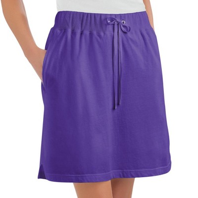 Purple Knitted Skort With Double Belt