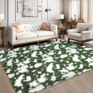 GustoWave Indoor Modern Abstract Rug for Hallways Living Room Patio Decor, Green - 1 of 4