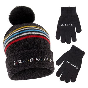 Friends Boys and Girls Winter Beanie Hat and Gloves Set, Kids Ages 4-7 - 1 of 2