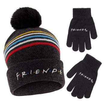 Friends Boys and Girls Winter Beanie Hat and Gloves Set, Kids Ages 4-7