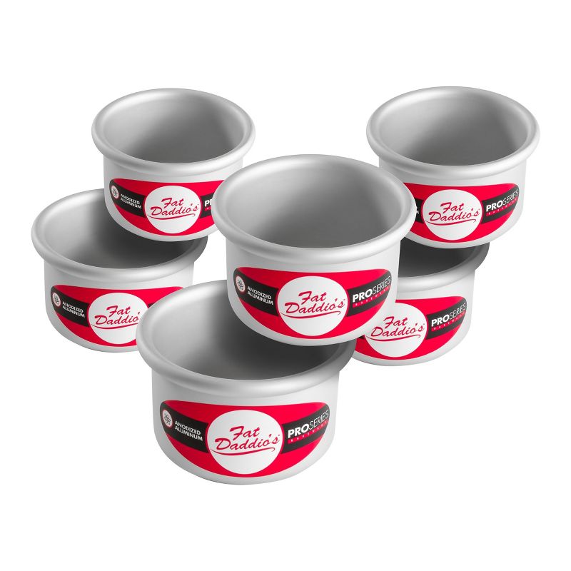 Fat Daddio's 5" x 3" Anodized Aluminum Round Cake Pans, 3" Deep - Pack of 6, 2 of 6