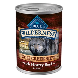 Blue Buffalo Wilderness Wolf Creek Stew High Protein Natural Wet Dog Food with Hearty Beef Stew in Gravy - 12.5oz - 1 of 4