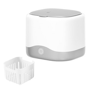 VEVOR Ultrasonic Cleaner for Dentures, 200ML Retainer Cleaner Machine with UV Light, 30W Cleaning Machine, White+Grey - 1 of 4