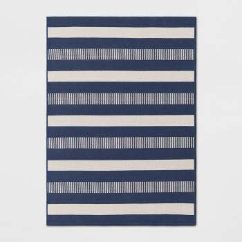 4'x5'6" Striped Area Rug Blue - Room Essentials™
