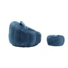 Cesicia Modern Extra Large Round Bean Bag Chair with Footrest, Chenille Fabric Lazy Sofa with Pillow, for Indoor use - 3 of 4