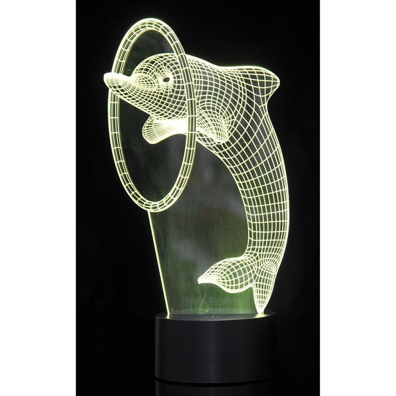 Link 3D Dolphin Lighting Laser Cut Precision Multi Colored LED Night Light Lamp - Great For Bedrooms, Dorms, Dens, Offices and More!, 4 of 13