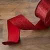 Northlight Shimmering Red Solid Christmas Wired Craft Ribbon 2.5" x 16 Yards - 2 of 3