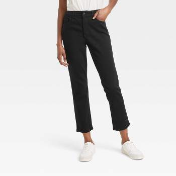 Women's High-Rise Slim Straight Jeans - Universal Thread™ Black 