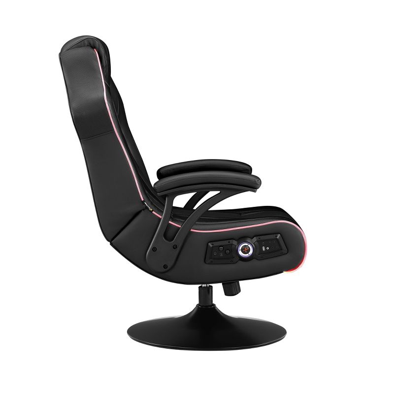 CXR3 Neo Fiber LED Audio Pedestal Gaming Chair with Subwoofer Black - X Rocker, 4 of 17