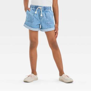 Girls' High-Rise Lightweight Utility Jean Shorts - Cat & Jack™