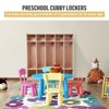 5-Section Classroom Coat Locker, Daycare Cubby w/ 2 Anti-tip Kits for Classrooms, 4 Casters, 5 Hooks and 2 Storage Boxes - 4 of 4
