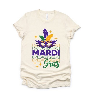 Simply Sage Market Women's Mardi Gras Mask Sparkle Short Sleeve Graphic Tee