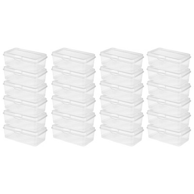 Sterilite FlipTop, Stackable Small Storage Bin with Hinging Lid, Plastic  Container to Organize Desk at Home, Classroom, Office, Clear, 48-Pack